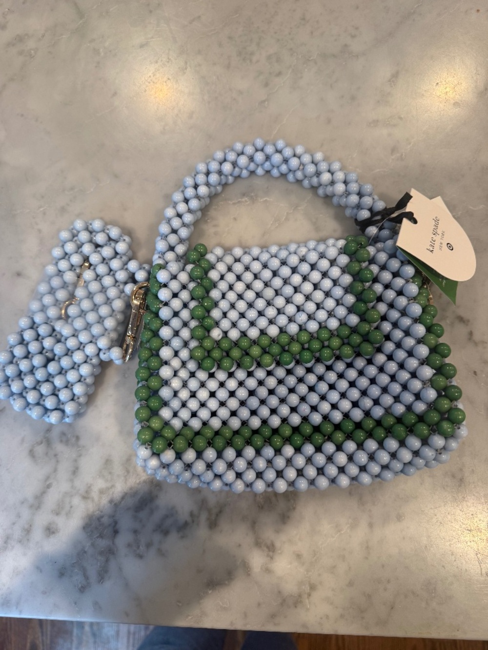 NWT Kate Spade Blue Green Beaded Mini